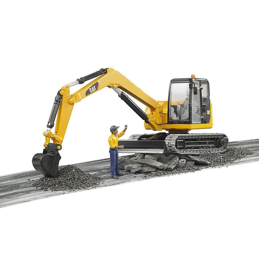 Bruder CAT Mini Excavator with worker