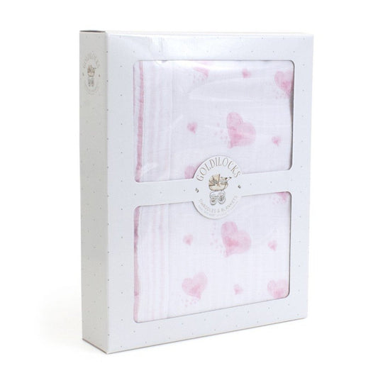 Child To CherishChild to Cherish Goldilocks Blanket Hearts and Stripes PinkBabysupermarket