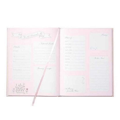 CR Gibson Baby Memory Book Pink Leather Bonded