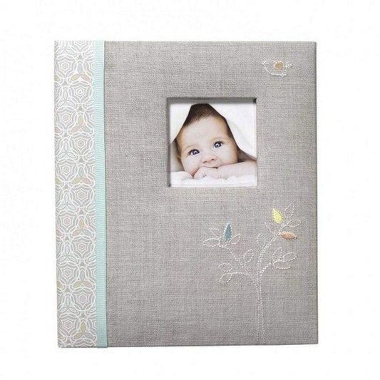 C R GibsonCR Gibson Linen Tree Loose Leaf Baby Memory BookBabysupermarket