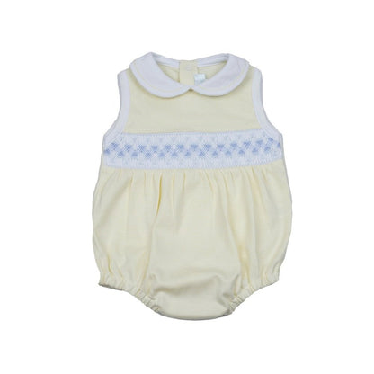 Cuclie Apparel 3 Mo / Yellow Cuclie Elegant Smocked Bubble Romper, Yellow