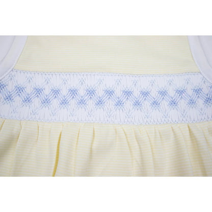 Cuclie Apparel Cuclie Elegant Smocked Bubble Romper, Yellow