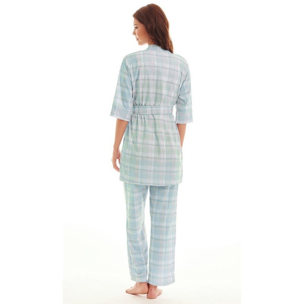 Everly Grey 5 Piece Maternity Loungewear Set Blue Plaid