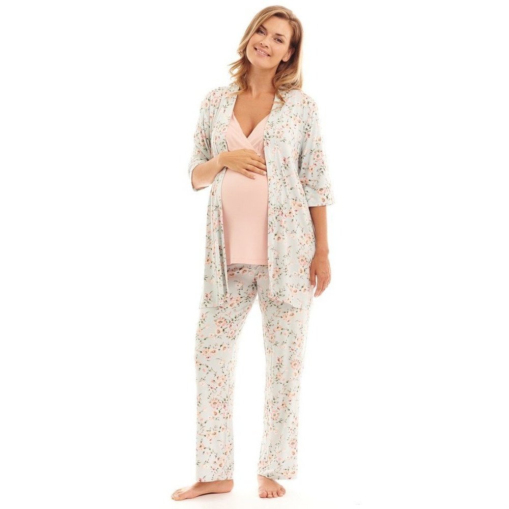 Everly Grey 5 Piece Maternity Loungewear Set Cloud Blue