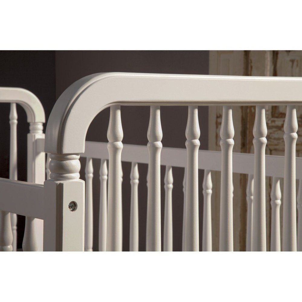 Namesake Liberty 3-in-1 Convertible Spindle Crib w/Toddler Bed Conversion Kit in Warm White
