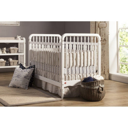 Namesake Liberty 3-in-1 Convertible Spindle Crib w/Toddler Bed Conversion Kit in Warm White