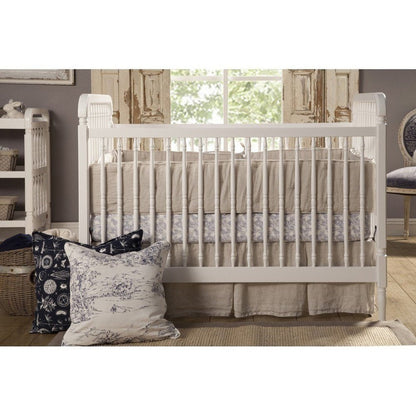 Namesake Liberty 3-in-1 Convertible Spindle Crib w/Toddler Bed Conversion Kit in Warm White