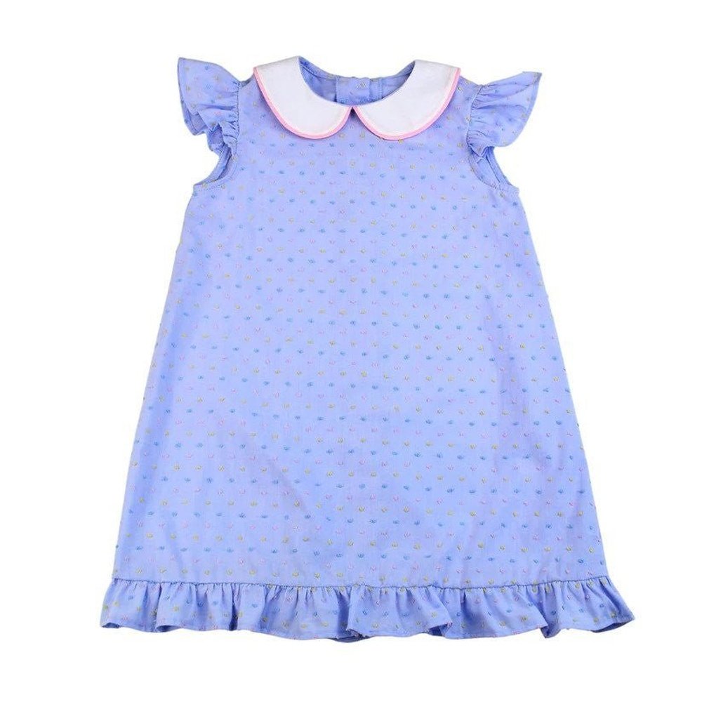 Funtasia Too Apparel 2 Toddler / Blue Dobby Funtasia Too Blue Dobby Dot Dress