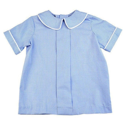 Funtasia Too Apparel 2 Toddler / Blue & White Funtasia Too Blue & White Check Pleat Front Shirt and Short Set