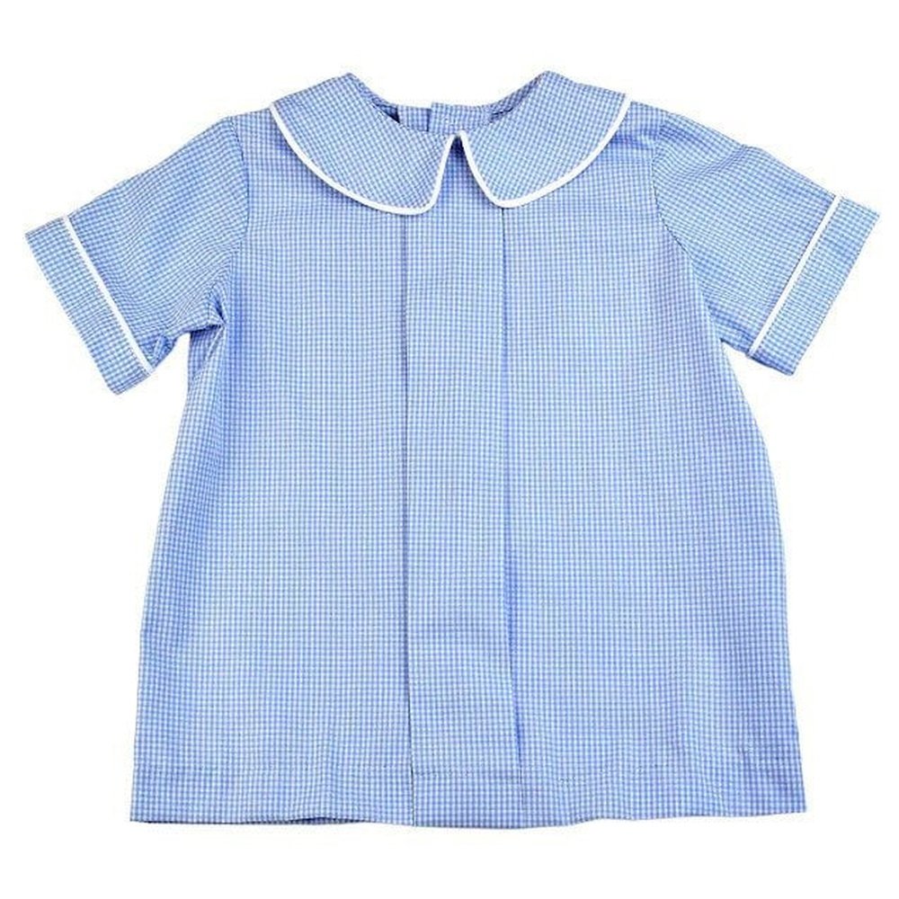 Funtasia Too Blue & White Check Pleat Front Shirt and Short Set