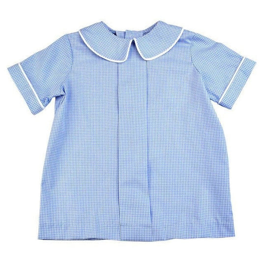 Funtasia Too Blue & White Check Pleat Front Shirt and Short Set