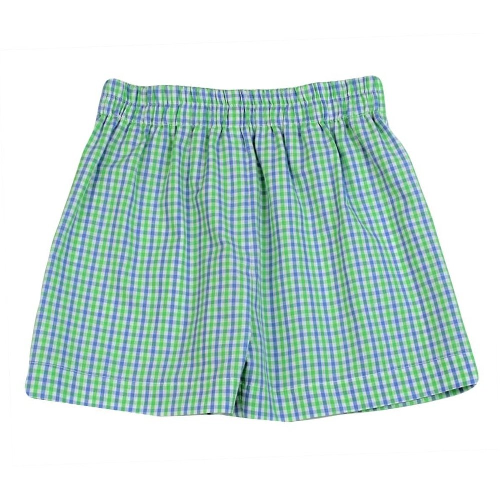 Funtasia Too Apparel 2 Toddler / Blue & Green Funtasia Too Boys Blue & Green Check Pull On Shorts