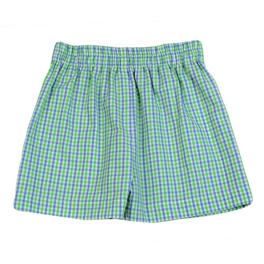 Funtasia Too Boys Blue & Green Check Pull On Shorts