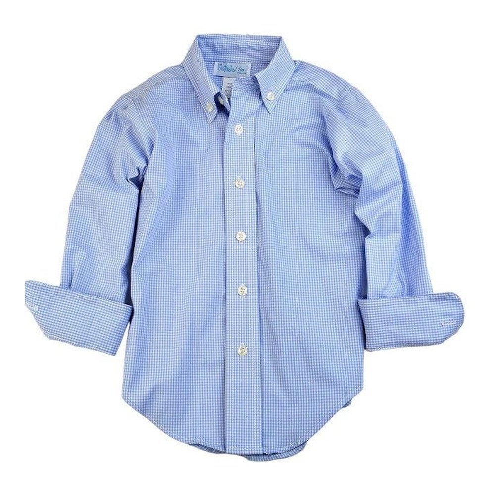 Funtasia Too Apparel 4 / Blue & White Funtasia Too Boys Button Down Shirt Blue and White Check