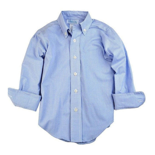 Funtasia Too Boys Button Down Shirt Blue and White Check