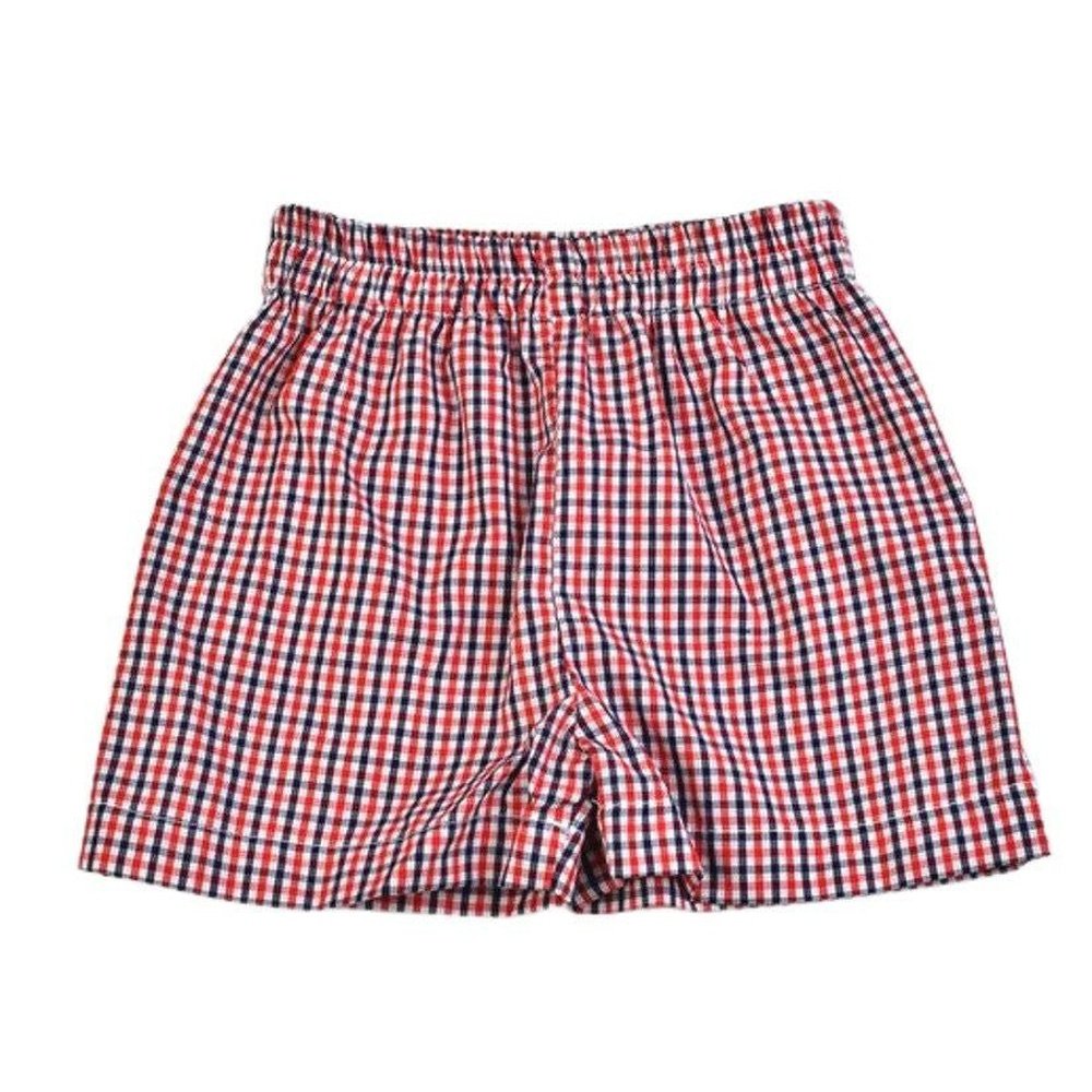 Funtasia Too Apparel 4 / Red & Navy Funtasia Too Boys Red & Navy Check Pull On Shorts