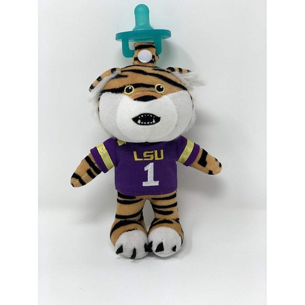 Gamezies LSU Mike the Tiger Plush Pacifier Holder with Detachable Pacifier