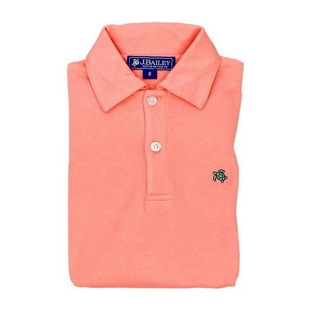 J Bailey Boys Henry Polo Shirt Coral Reef Knit