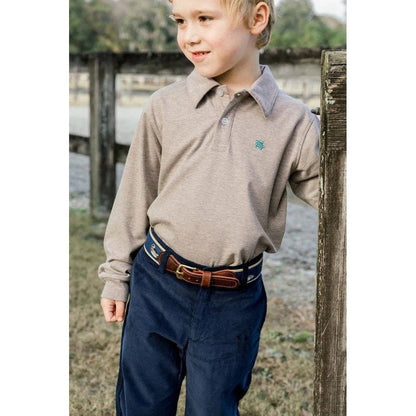 J Bailey by Bailey Boys Harry Long Sleeve Polo Oatmael