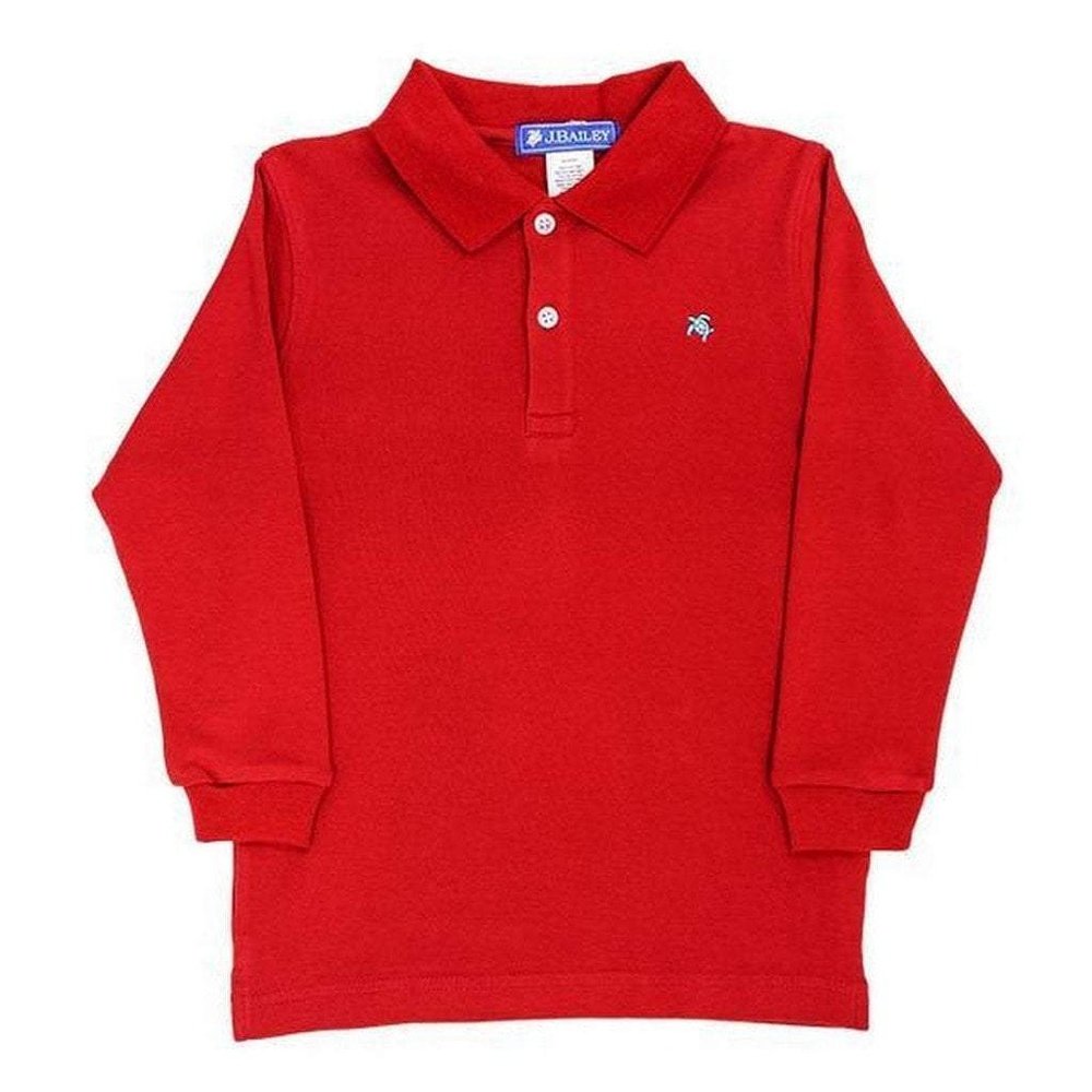 J. Bailey Harry Long Sleeve Polo Red