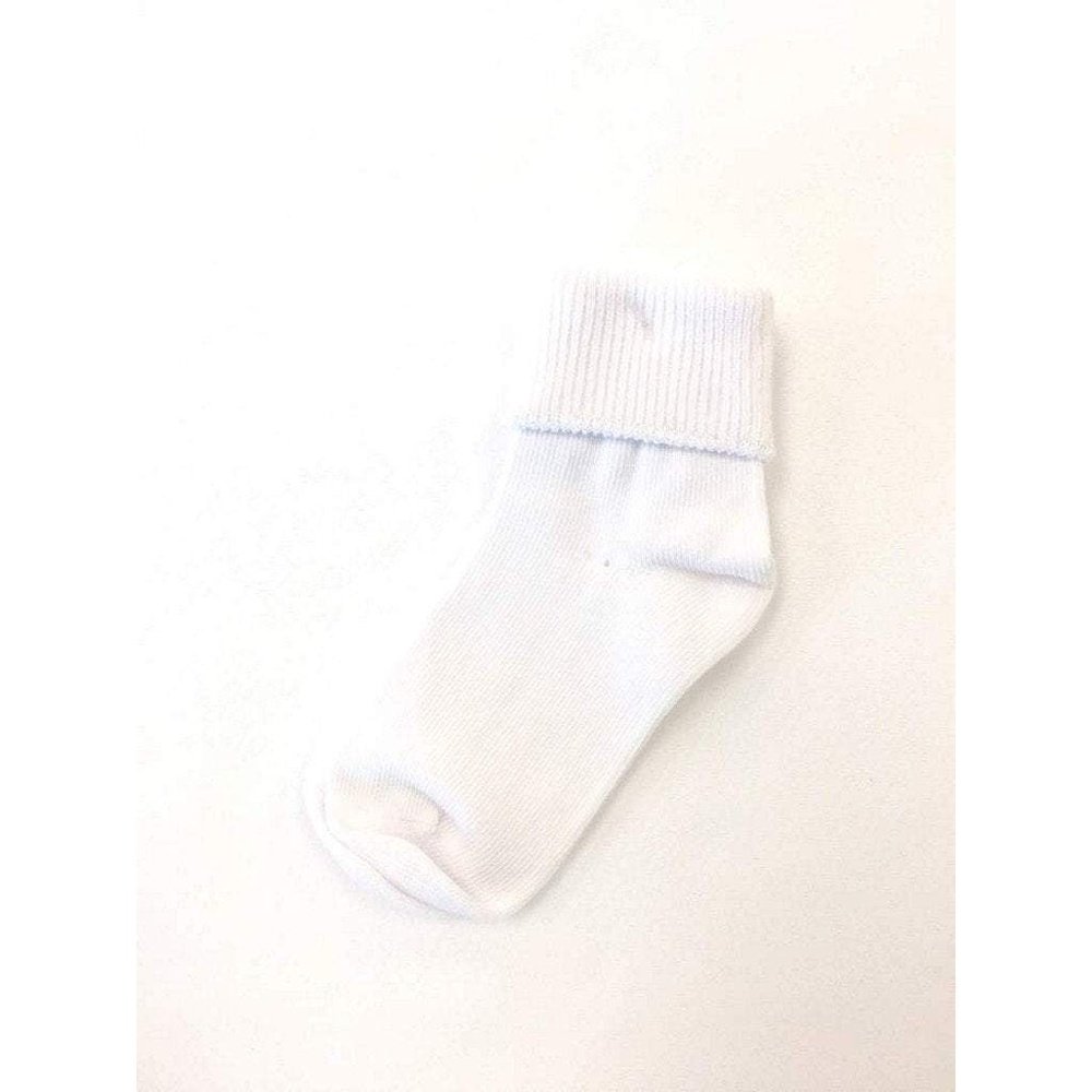Jefferies Socks Unisex Basic White Fold Down Sock