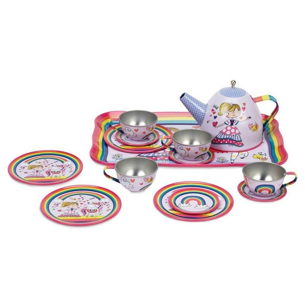 Jewelkeeper 15 piece Princess Unicorn Tin Tea Set