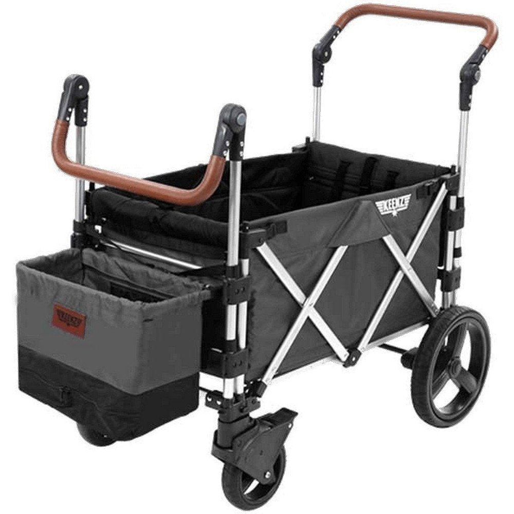 Keenz 7S Premium Stroller Wagon Includes Cooler Bag & Cup Holder Black