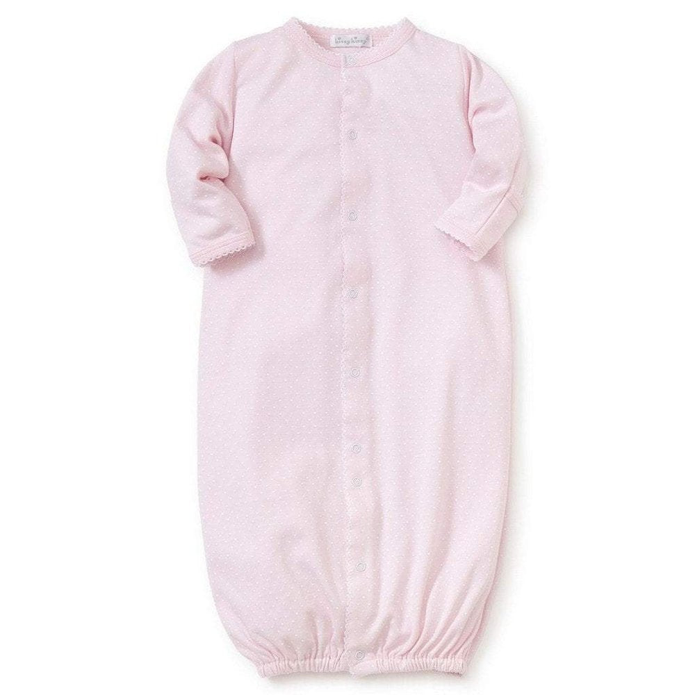 Kissy Kissy Dot Convertible Pink Newborn Gown