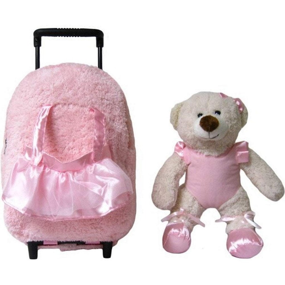 Kreative Kids Ballet Bear Plush Animal Roller Bag