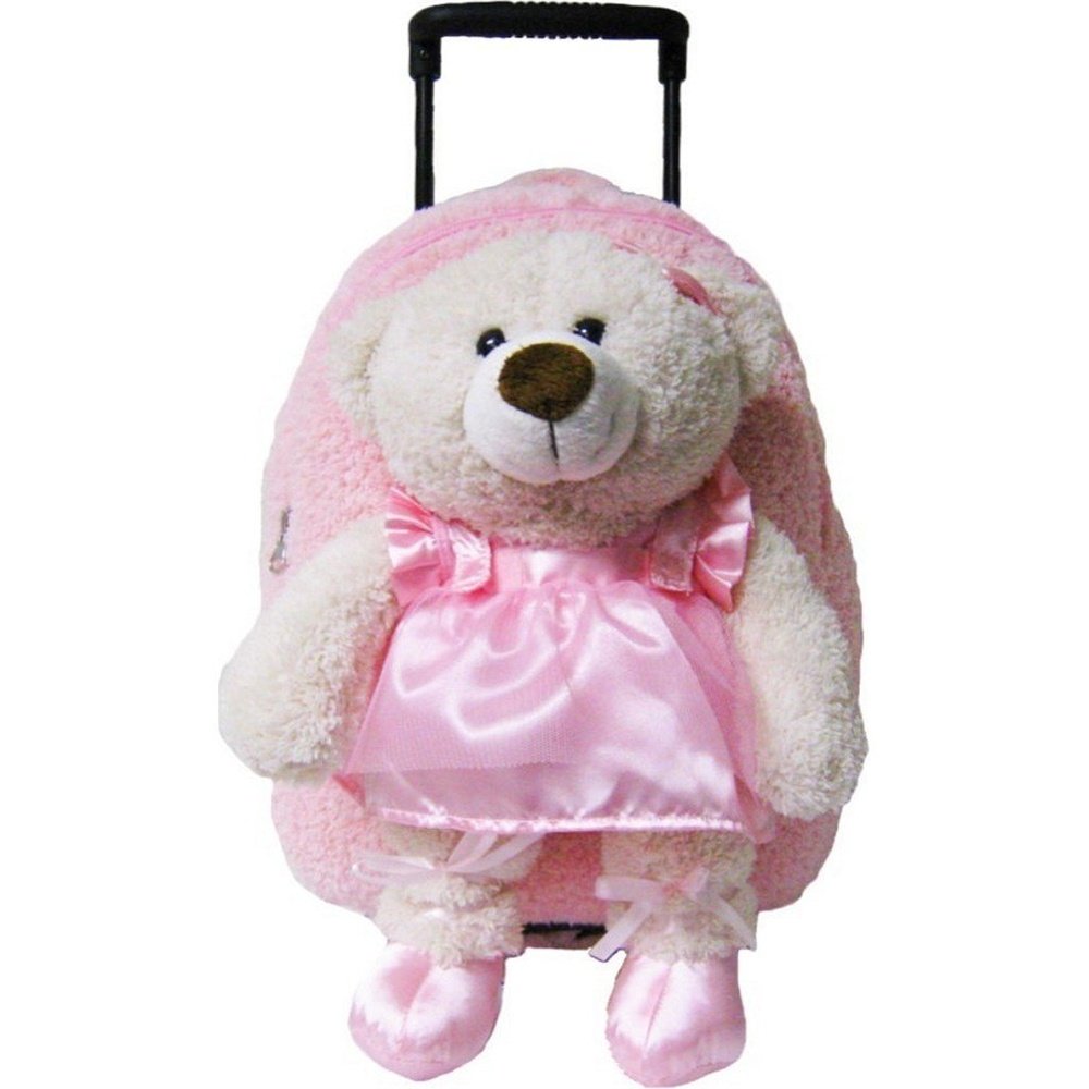 Kreative Kids Ballet Bear Plush Animal Roller Bag