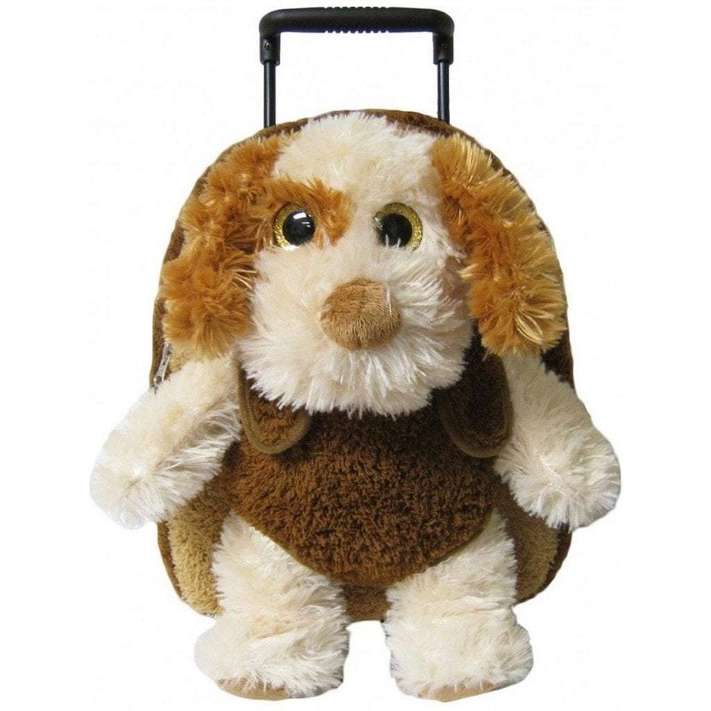 Kreative Kids Furry Puppy Plush Animal Roller Bag