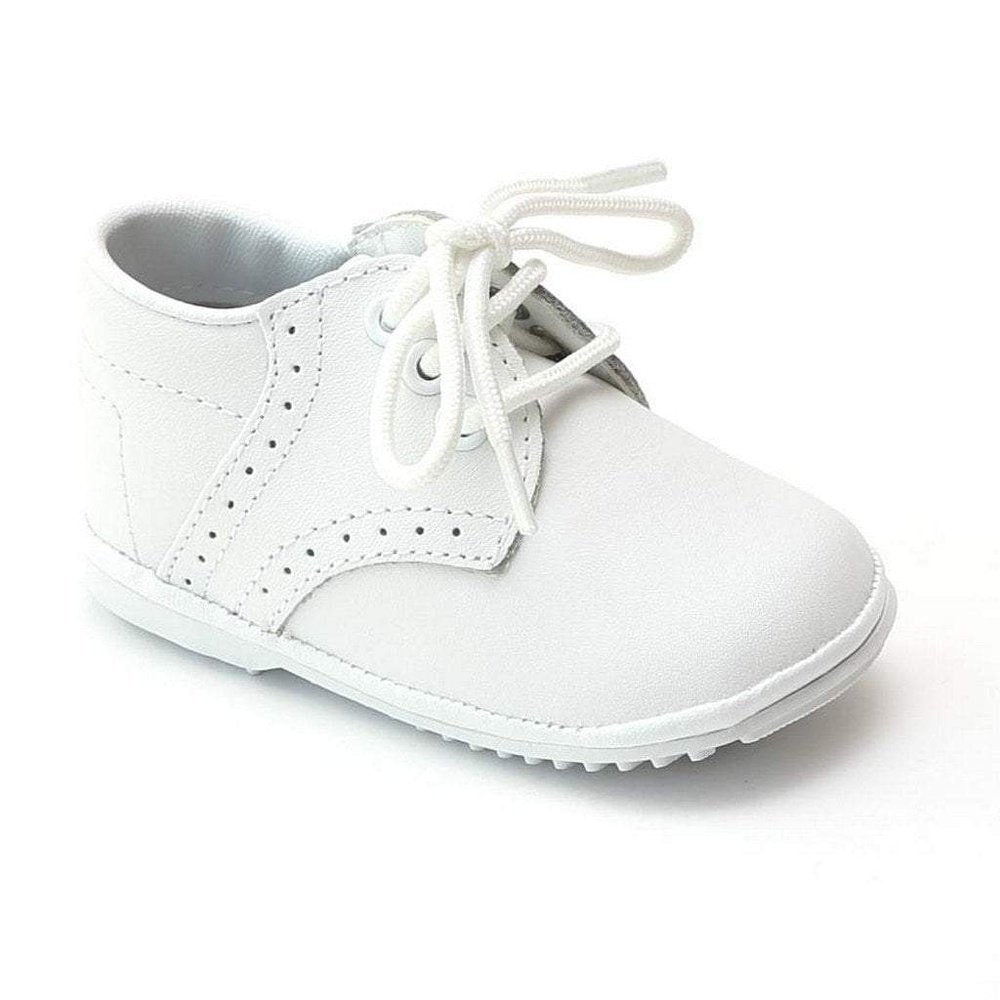 L'Amour James Angel Lace Up Baby or Toddler Walking Shoe White