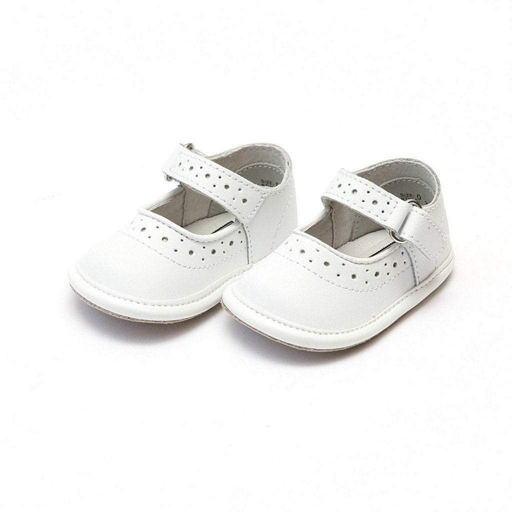 L'Amour Angel Suede Sole Mary Jane White Infant Shoe