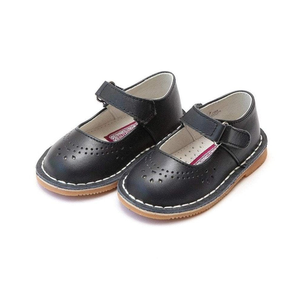 L'Amour Girl Toddler or Kids Classic Navy Leather Mary Jane Shoe