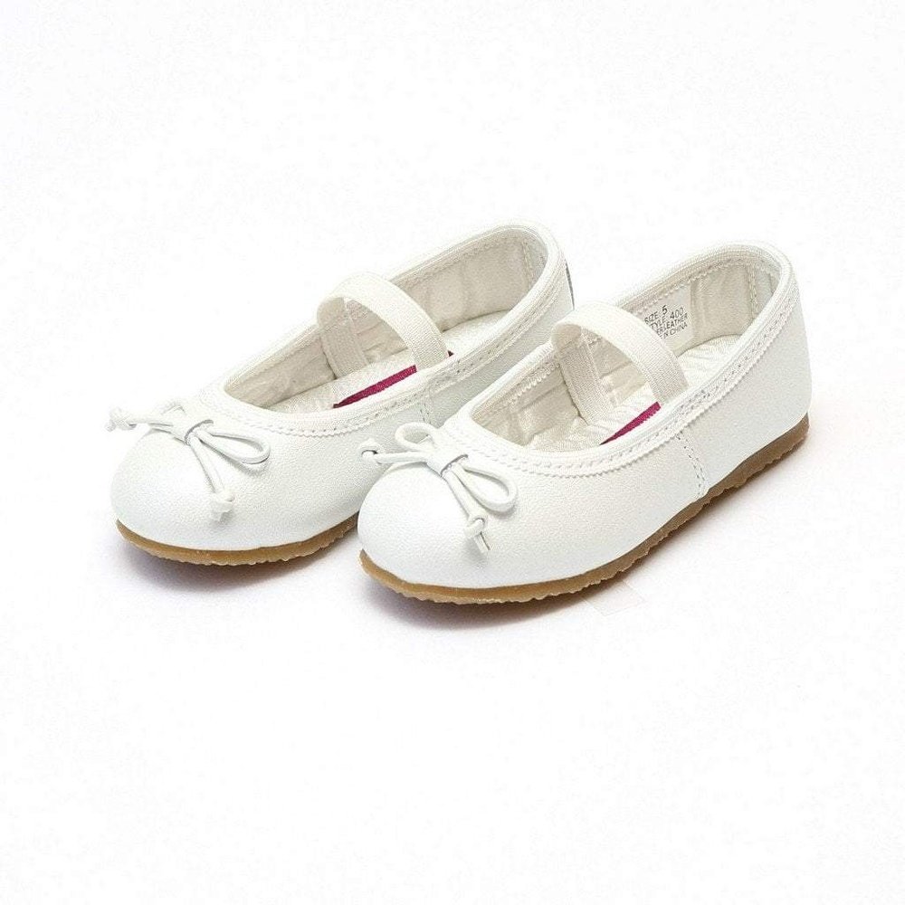 L'Amour Toddler or Kid Ballet Flat Shoe White