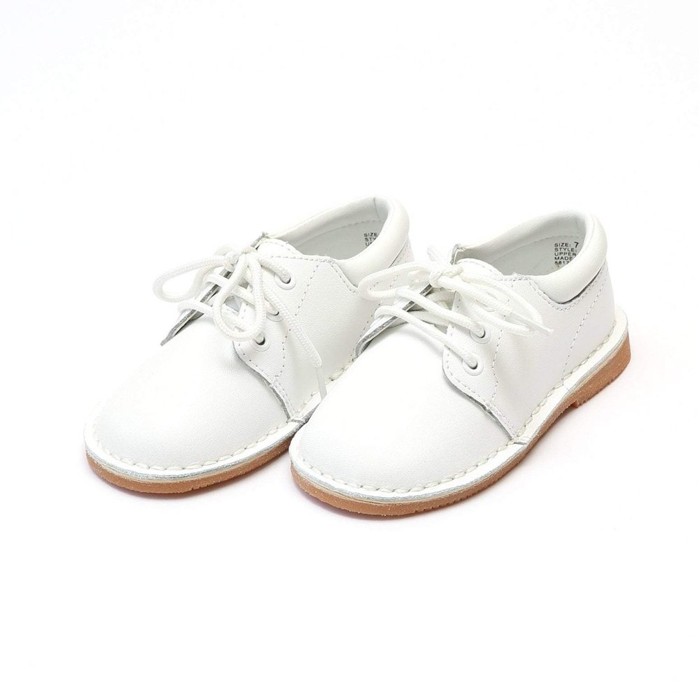 L'Amour Tyler White Stitch Down Leather Lace Up Shoe for Kids - Size 2 - Comfortable and Stylish L'Amour Tyler White Stitch Down Leather Lace Up Shoe for Kids - Size 2 - Comfortable and Stylish