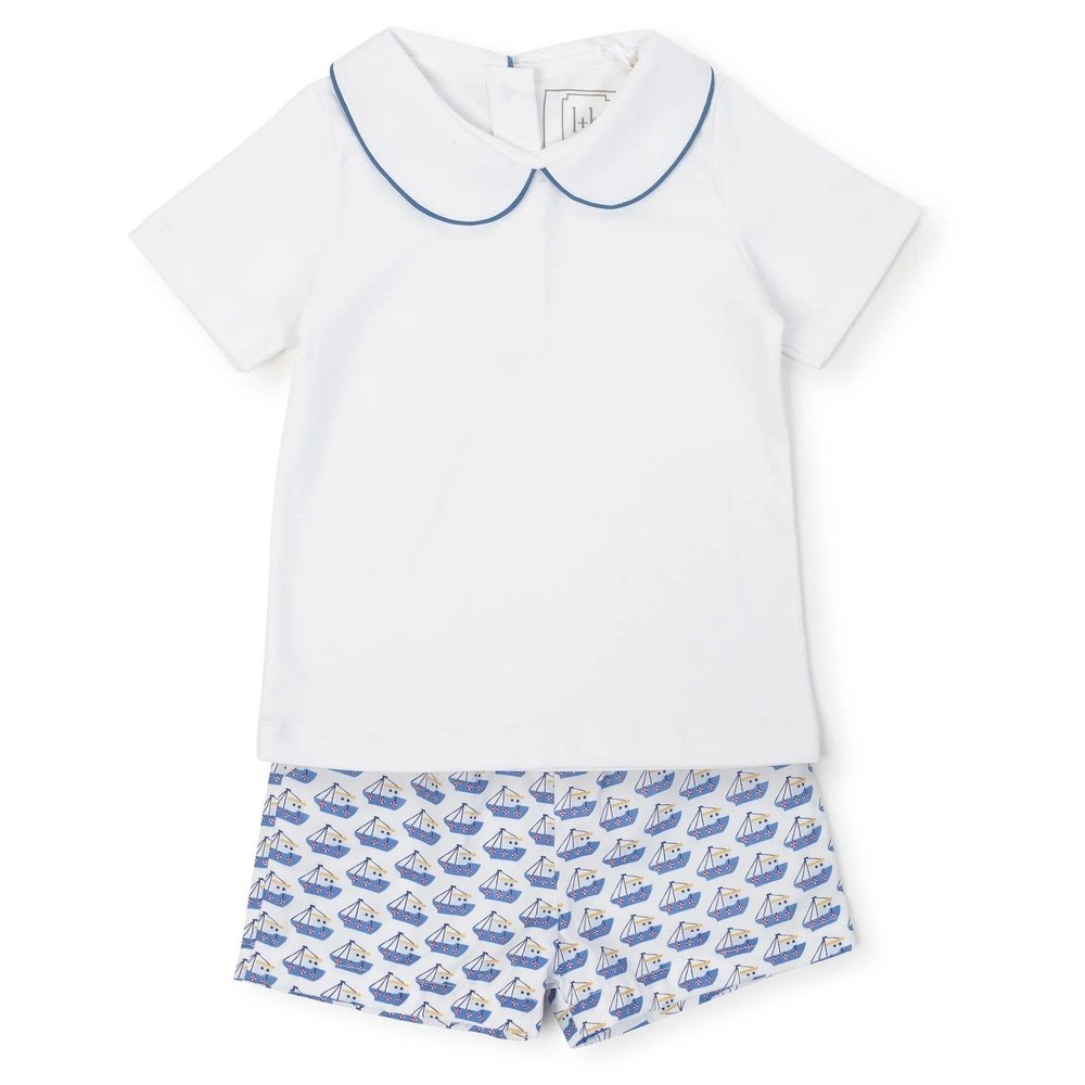 Lila & Hayes Apparel & Gifts 2 Toddler / Bayside Boats Lila + Hayes Field Boys Short Set Bayside Boats