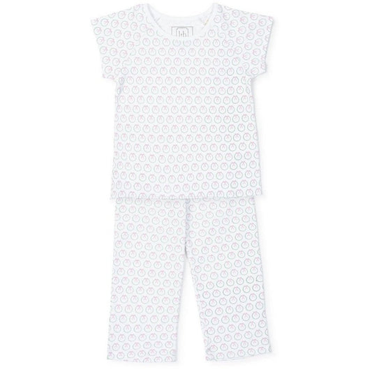 Lila and Hayes Molly Girls' Pima Cotton Pant Set Holiday Wreath