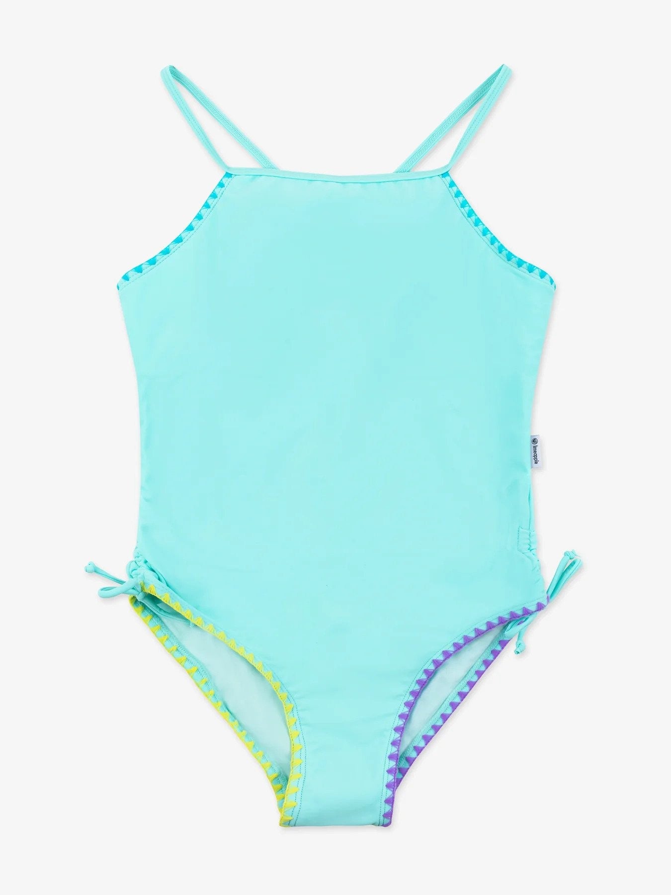 Limeapple BRIDGET-Green Embroidered Square Neck One Piece Swimsuit