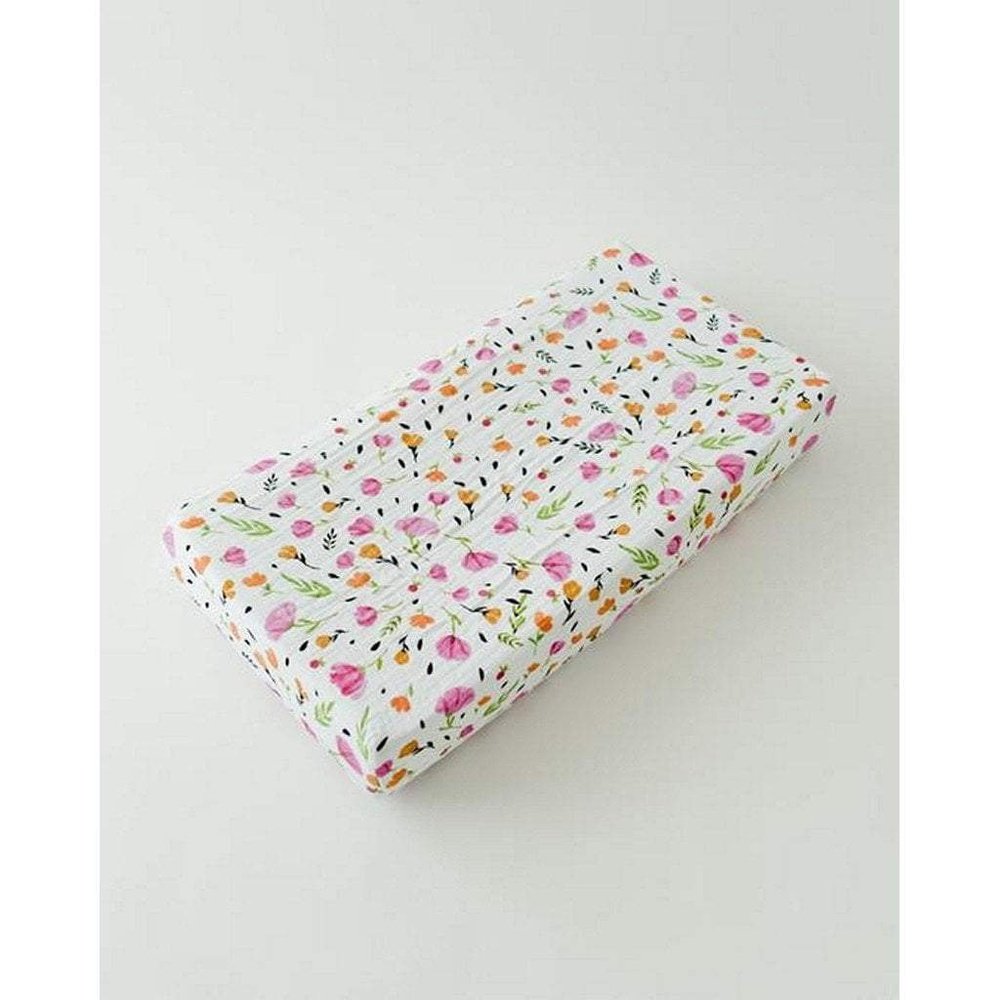 Little Unicorn Cotton Muslin Changing Pad Cover Berry & Bloom