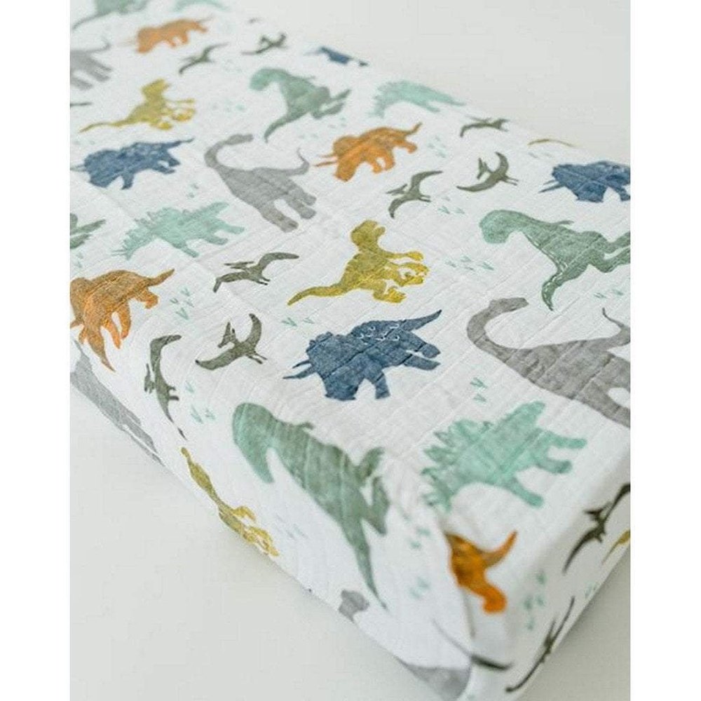 Little Unicorn Cotton Muslin Changing Pad Cover Dino Friends