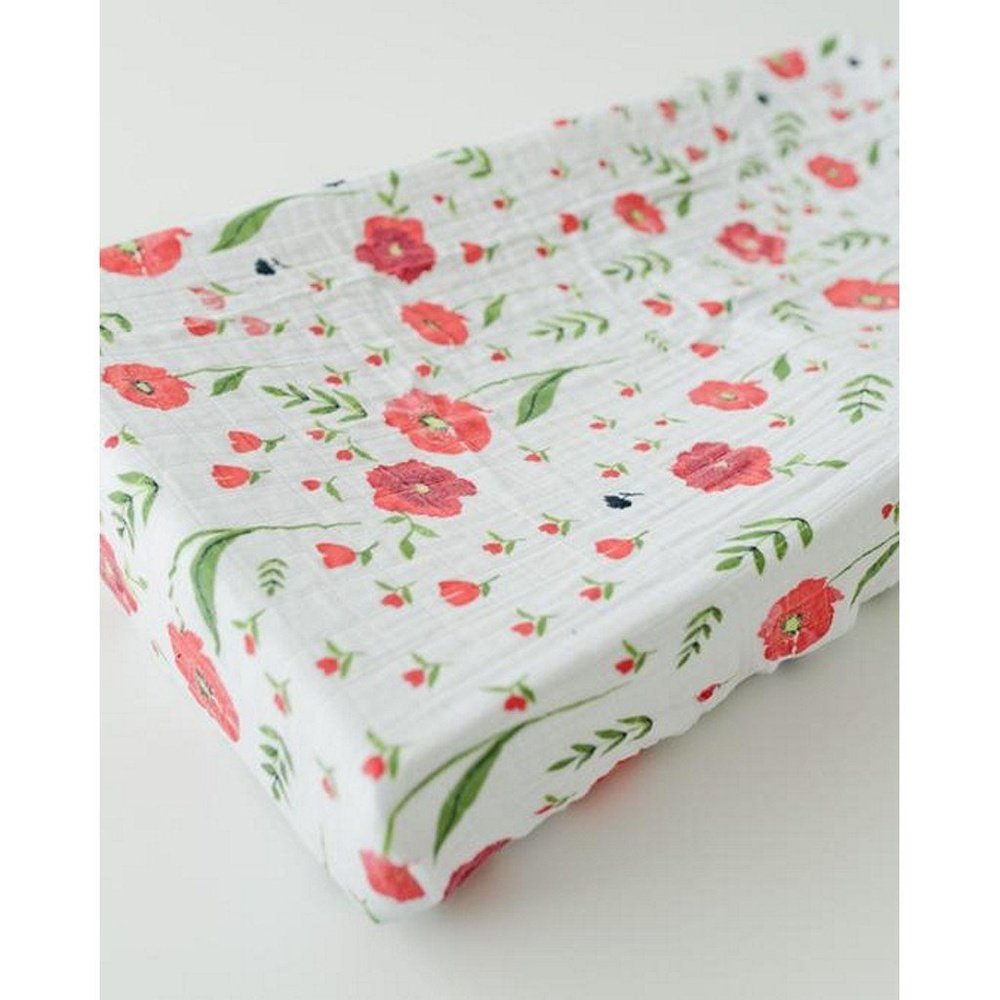 Little Unicorn Cotton Muslin Changing Pad Cover Summer Poppy