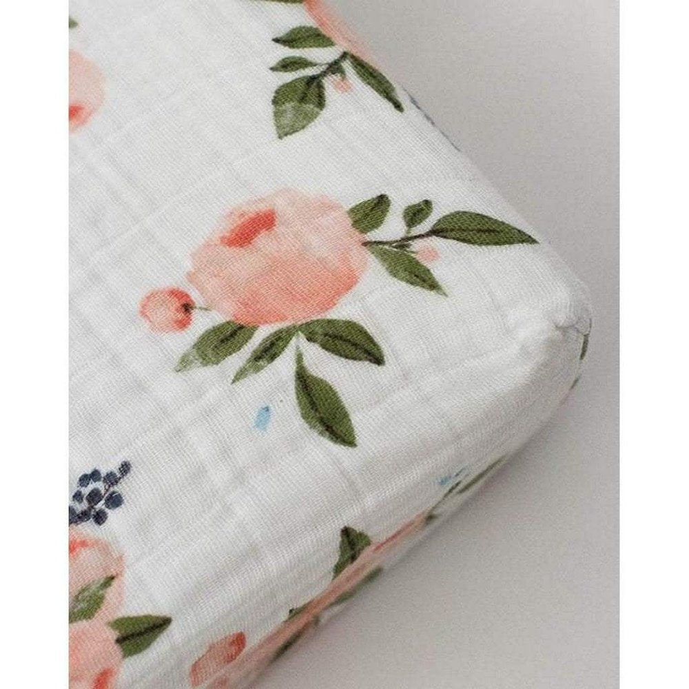 Little Unicorn Cotton Muslin Changing Pad Cover Watercolor Roses