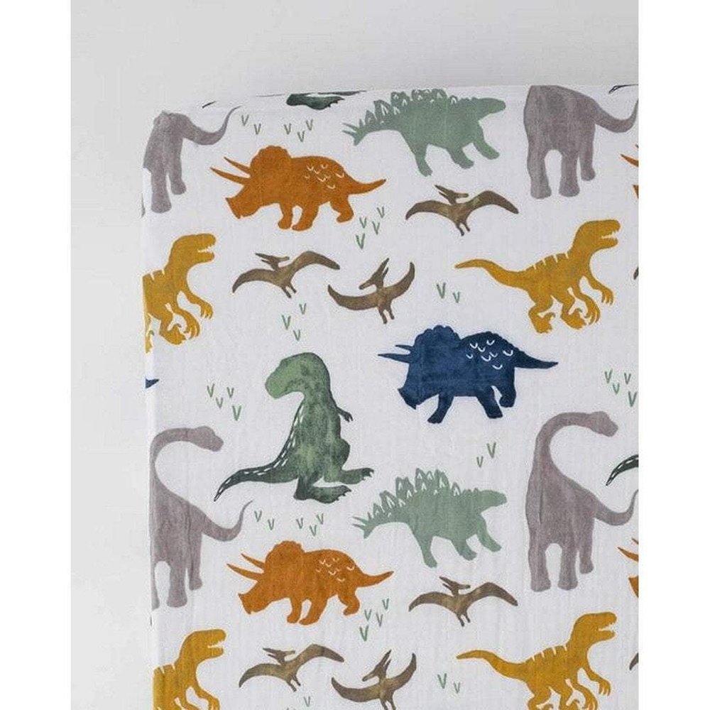Little Unicorn Cotton Muslin Crib Sheet Dino Friends