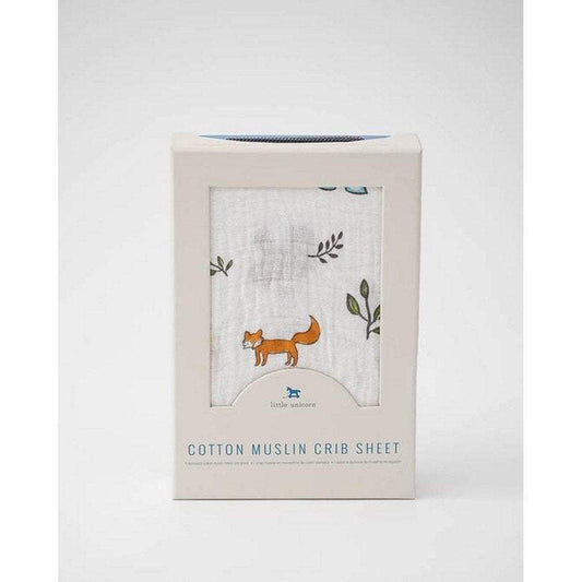 Little Unicorn Cotton Muslin Crib Sheet Forest Friends