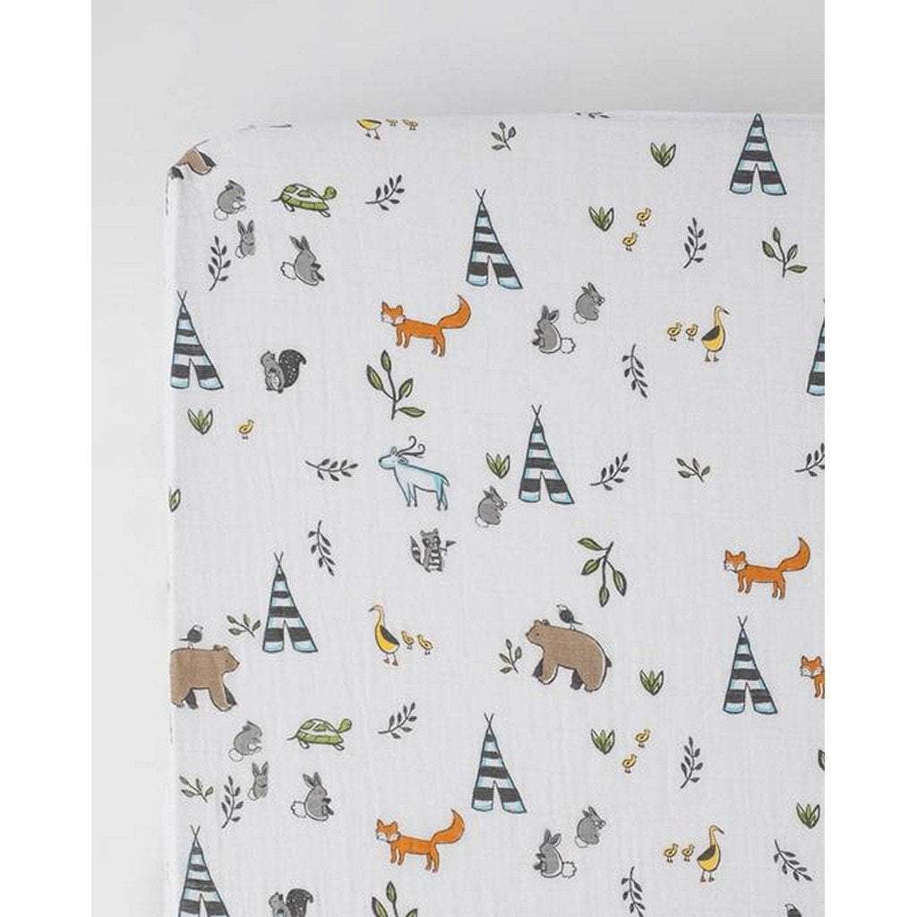 Little Unicorn Cotton Muslin Crib Sheet Forest Friends