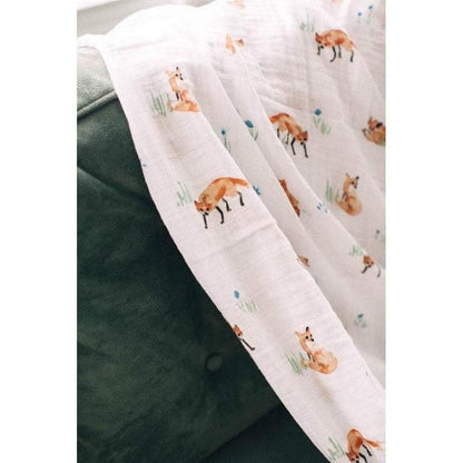Little Unicorn Cotton Muslin Swaddle Blanket Fox