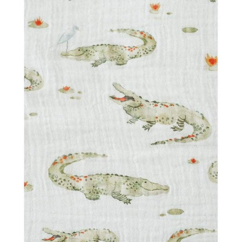Little Unicorn Cotton Muslin Swaddle Blanket Gators