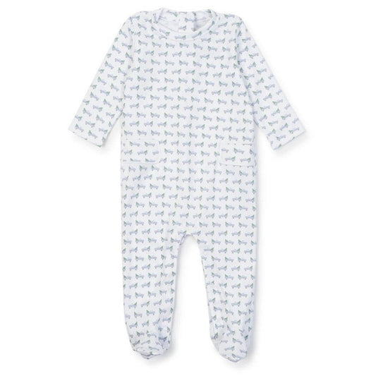 Lila and Hayes Preston Boys' Pima Cotton Romper Holiday Truck