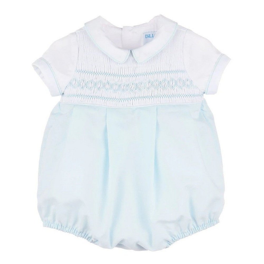 Luli & Me Classic Smocked Boy Bubble, Blue – Babysupermarket